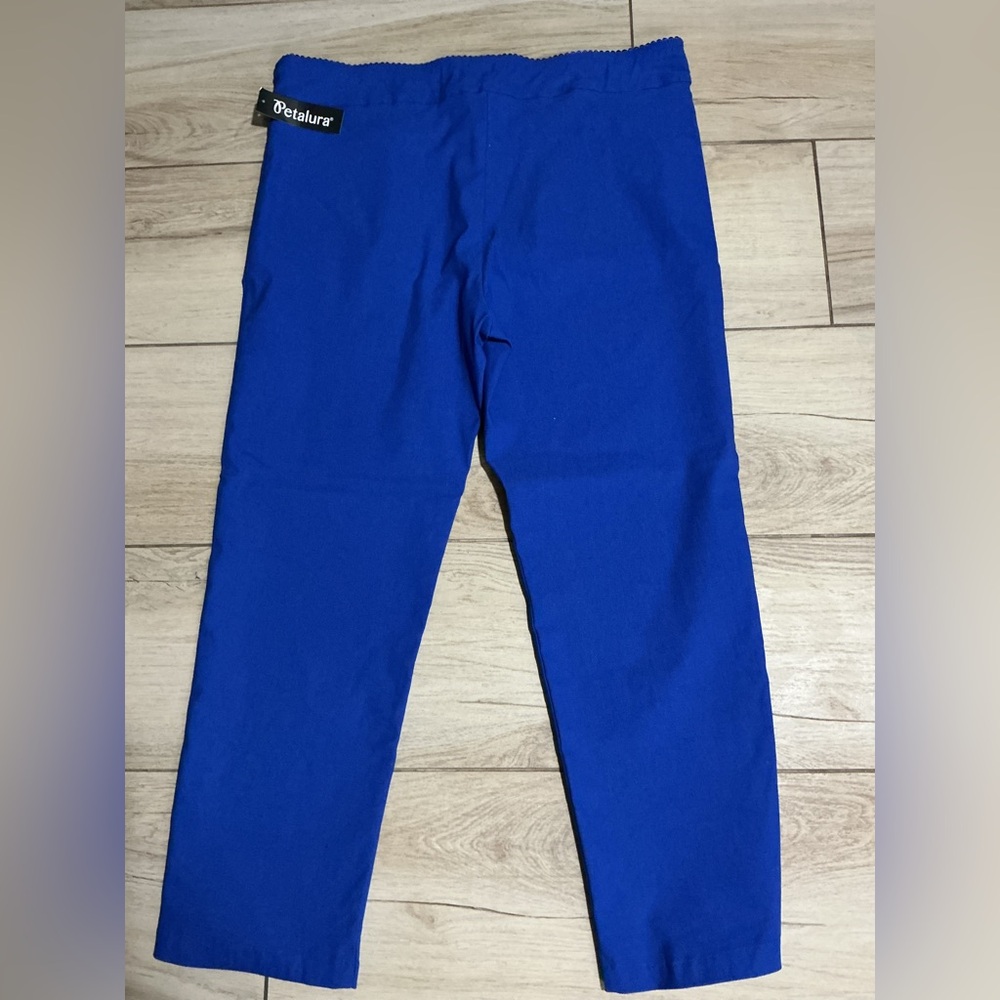 PETALURA Women's Vibrant Blue Straight Leg Pants - Picture 5 of 13